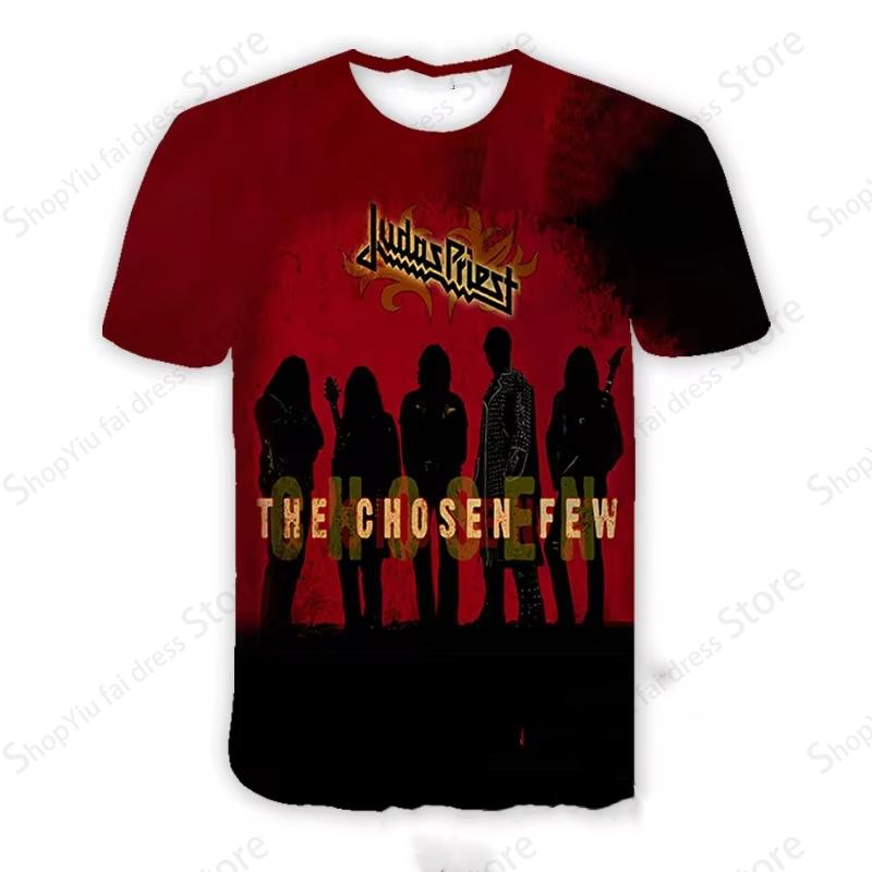 Т-shirt Хэви-метал Рок-группа Judas Priest 3D-печать Т-shirt Мужчины Женщины Модные Т-shirts Детские Топы с коротким рукавом Футболки Мужская Одежда