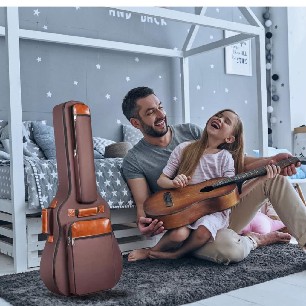 Чехол для акустической гитары Miwayer 41 дюйм, утолщенный, водонепроницаемый, из оксфордского нейлона, с двойными ремнями, с хлопковой подкладкой, чехол для гитары, рюкзак для концерта