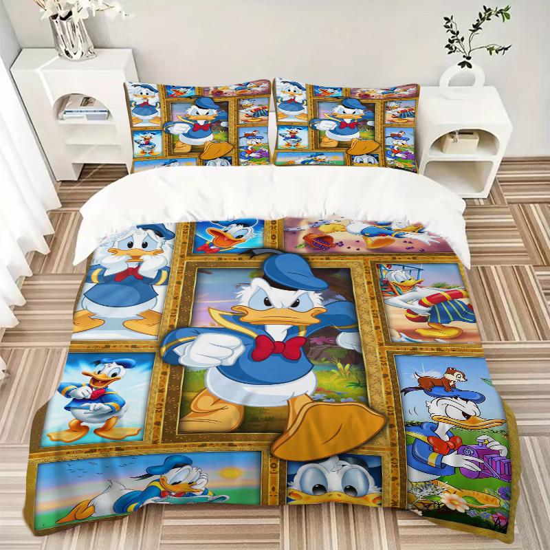 3Pcs Donald Duck Adventures Bedding Set Quilt Cover Pillowcase Home Christmas Xmas Halloween Gift 1 Duvet Cover 2 Pillowcase M928438