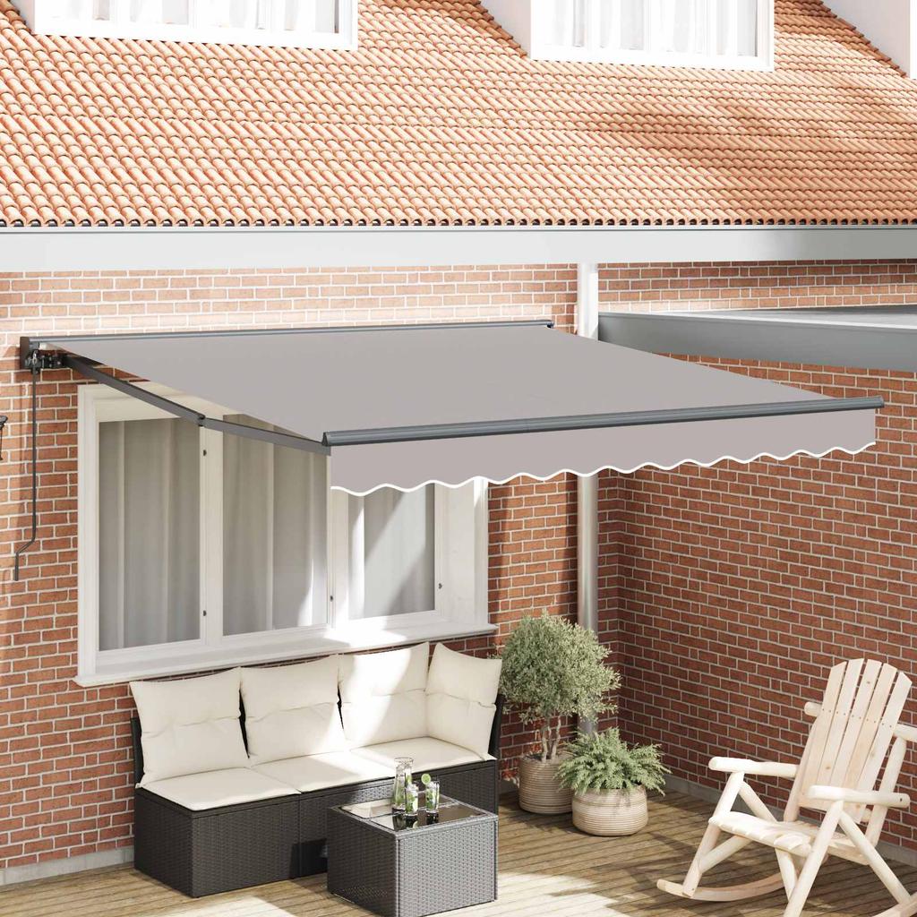 Retractable Awning Frame Light Grey 350 x 250 cm