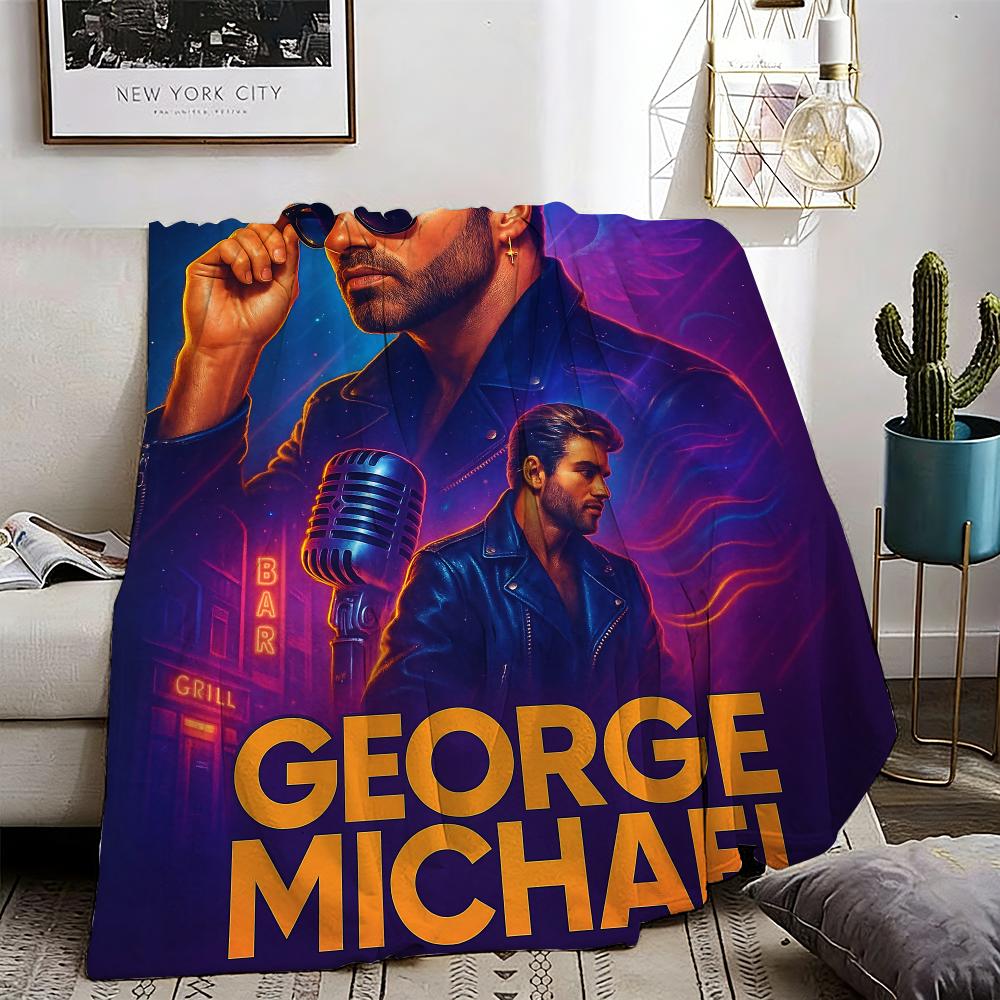 Home decor George Michael Throw Lightweight 240g Flannel Blanket Soft Skin-friendly for Summer Cooling