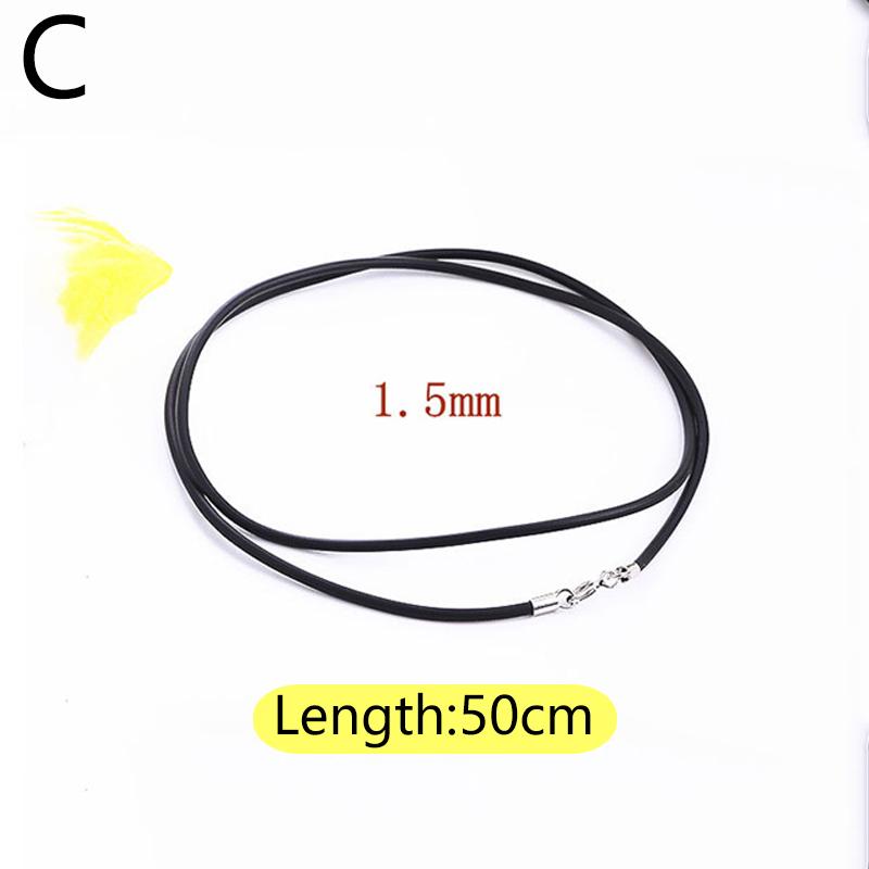 Черный резиновый кожаный веревочный колье/ожерелье с застежкой-лобстером, пряжкой, шнуром, DIY ювелирные аксессуары
