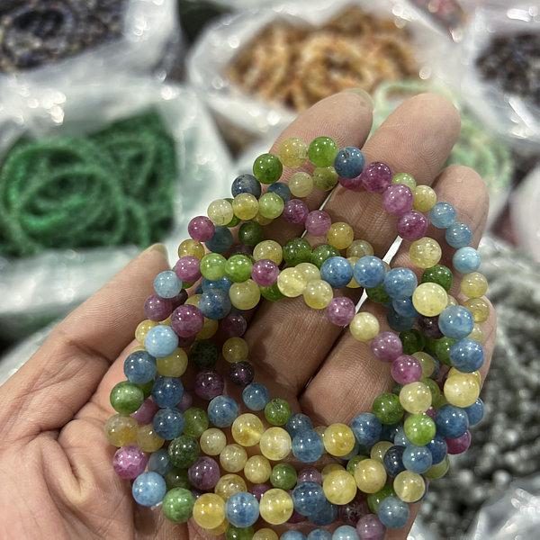 Браслет из круглых бусин натурального хрусталя цвета конфеты - DIY Ювелирные аксессуары
