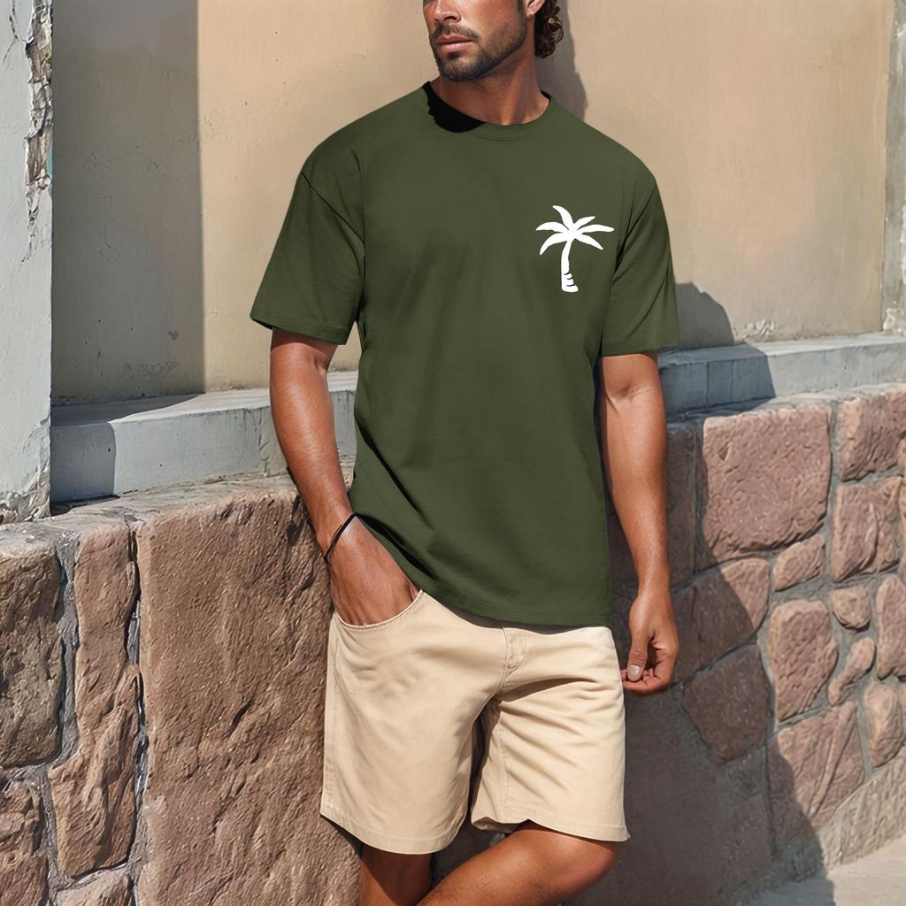 Мужская рубашка с воротником-стойкой и коротким рукавом, свободная рубашка для отдыха и отдыха, мужская