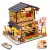 Spilay DIY Wooden Dollhouse Miniature Handmade Kit Set for Beginners, Japanese-Style DIY Wooden Dollhouse with 3D Puzzle and LED Lights, Perfect As a