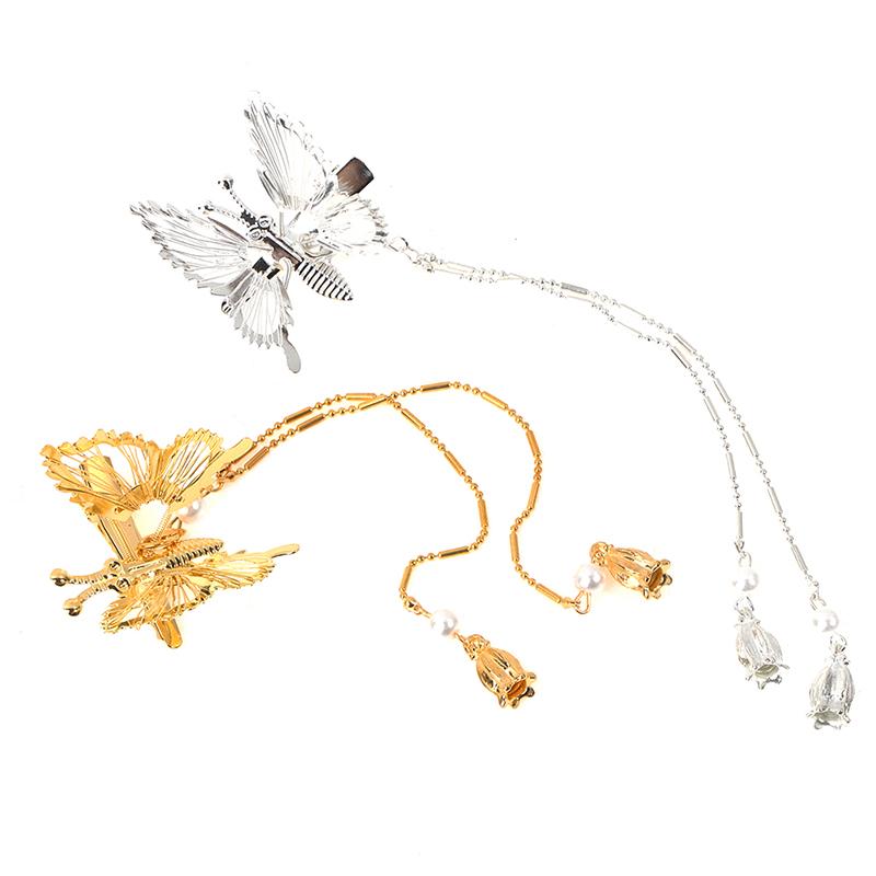 Butterfly Hairpin Hairdress Ancient Style Tassel Step Shaking Clip Duckbill Clip