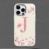 Cherry blossom letters case,suitable for iPhone 16 15 14 13 12 11 Pro Max X XS XR