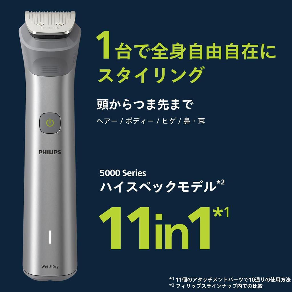 Philips All-in-One Trimmer Kit 5000 Series MG5930/15 Body Face Hair Metallic Gray
