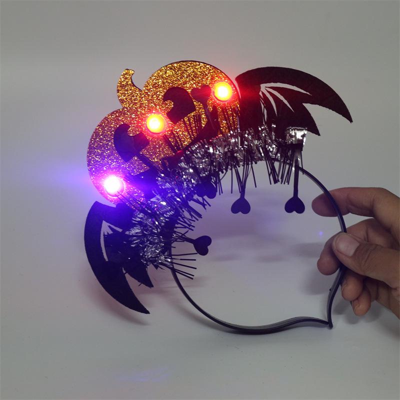 Luminous Halloween Pumpkin & Horn Headband for Kids & Adults