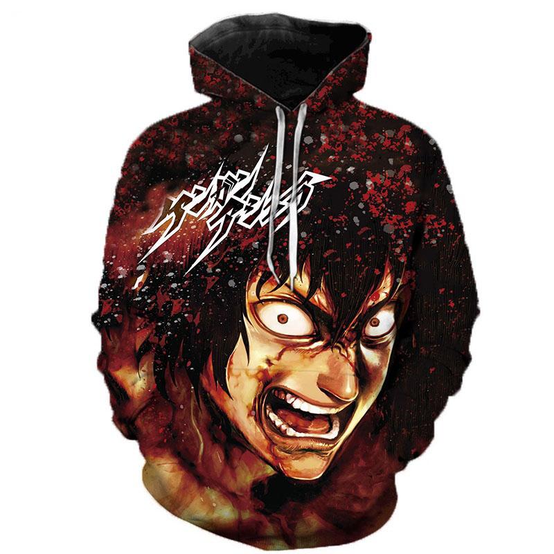 Новые популярные толстовки с 3D принтом Kengan Ashura Season 2, мужские и женские модные повседневные пуловеры большого размера с круглым вырезом