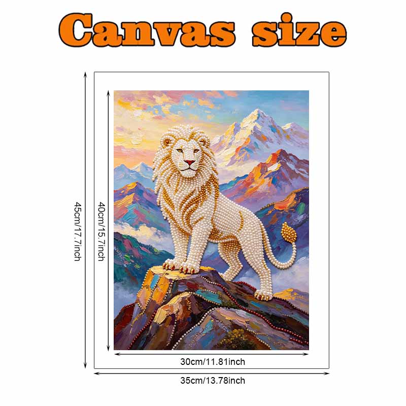Animal Pearl Painting Handmade 5D Lion DIY Home Office Desktop Decoration Painting Majestic Majesty