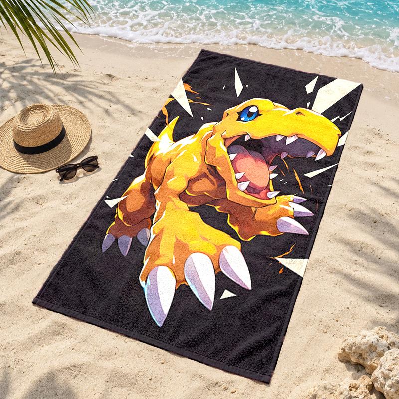 Digimon Microfiber Beach Towel Quick Dry Sand Free Lightweight Beach Towels for Travel Swimming Camping