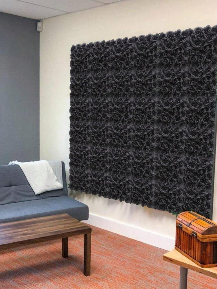 4 шт. искусственных черных цветов настенные цветы шелковые розовые панели настенный фон из роз для приветственной вечеринки юбилей церковная сцена украшение фона