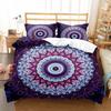 Mandala Duvet Cover Set King Queen Size Bohemian Style Mandala Elephant Pattern Polyester Bedding Set for Boys Girls Kids Teens
