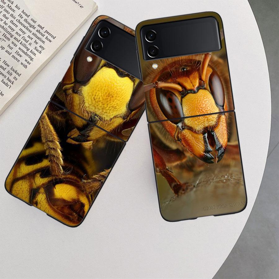 Чехол Killer Wasp Wasp Population для Samsung Galaxy Z Flip 3 Flip 5 4 5G Black Hard Cell Phone Cover Samsung Z Flip 5 5G Luxury
