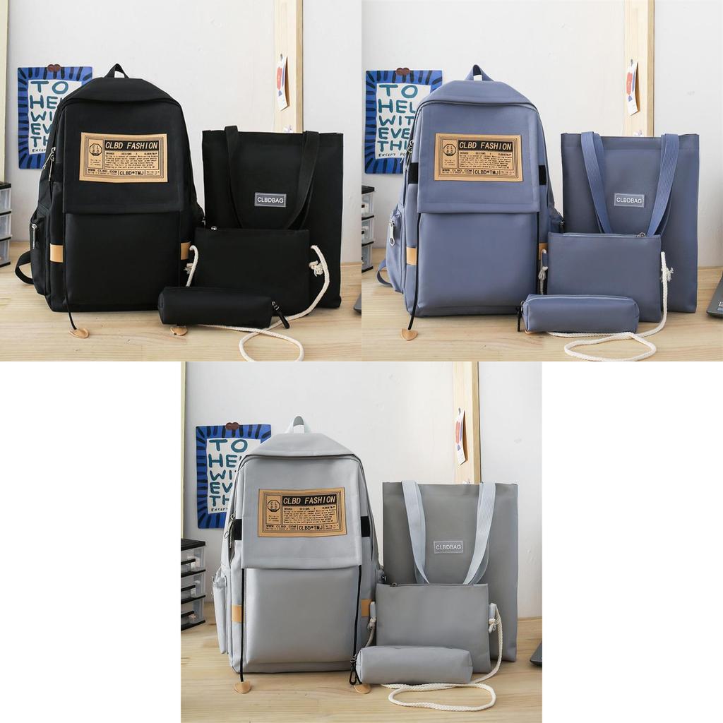 Трендовый рюкзак для старшеклассника, мужская спортивная сумка на двойном плече, черный