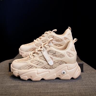 Новая весенняя дышащая спортивная обувь на толстой подошве, женская обувь с удлиняющей внутренней частью, бархатные туфли для папы, женские туфли маленького размера