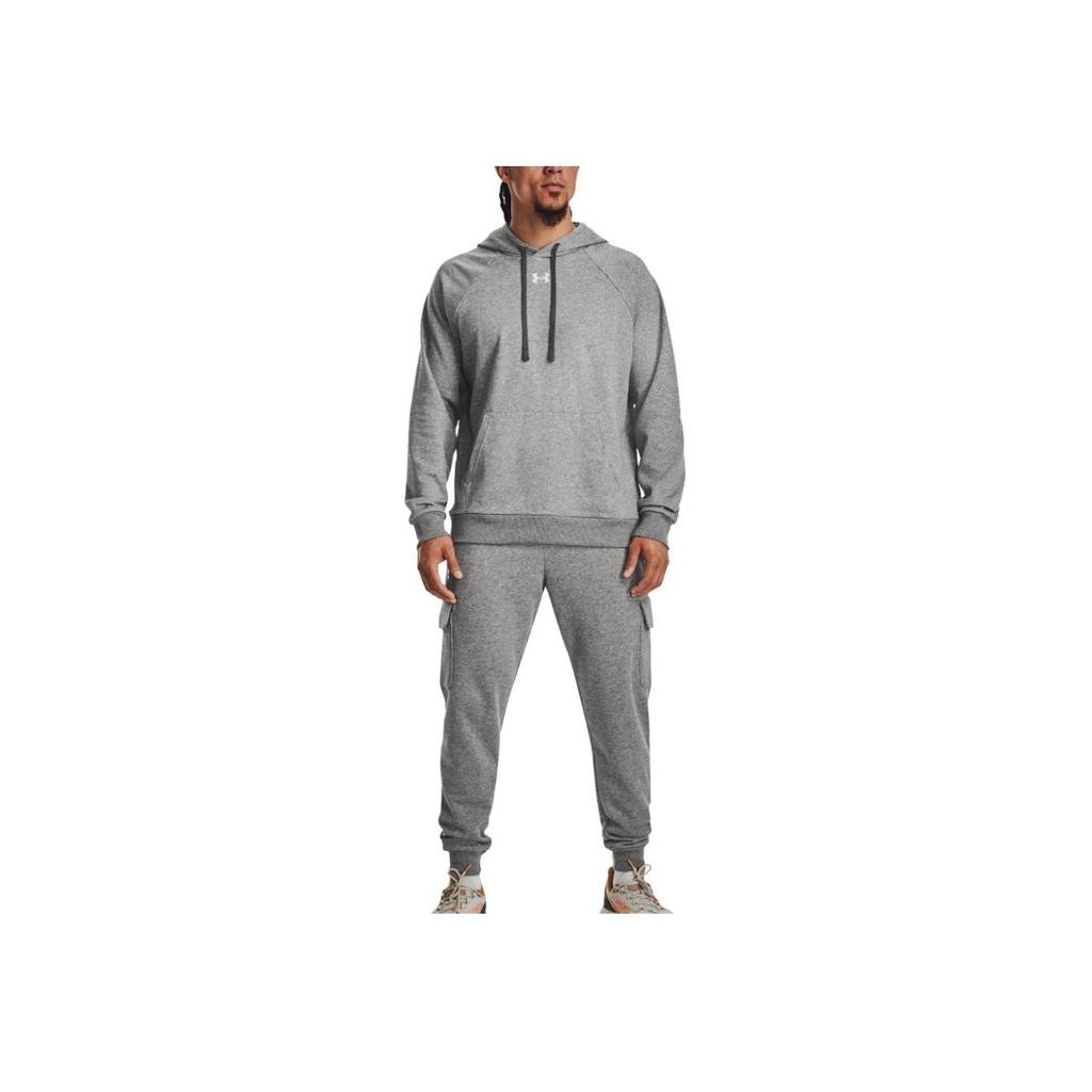 Under Armour Rival Fleece Hoodie With Brand Logo Print Men Hoodies Gray 1379757-025