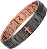 MENS Pure Copper Cross Copper Magnetic Bracelet with Ultra Strength Magnets, Adjustable Jewelry Box Christmas Gifts for Men