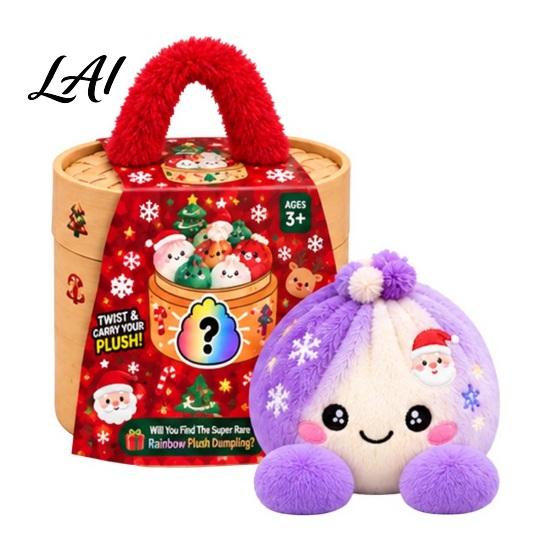 Office Desk Stress Reliever Christmas Plush Dumpling Toy with Steamer Giant Squeeze for Decoration Relief Stuffed Plushie Home Holiday