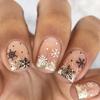 24pcs Press On Nails Christmas Short Square Nails Color Matching Glitter Snowflakes Christmas Elements False Nails