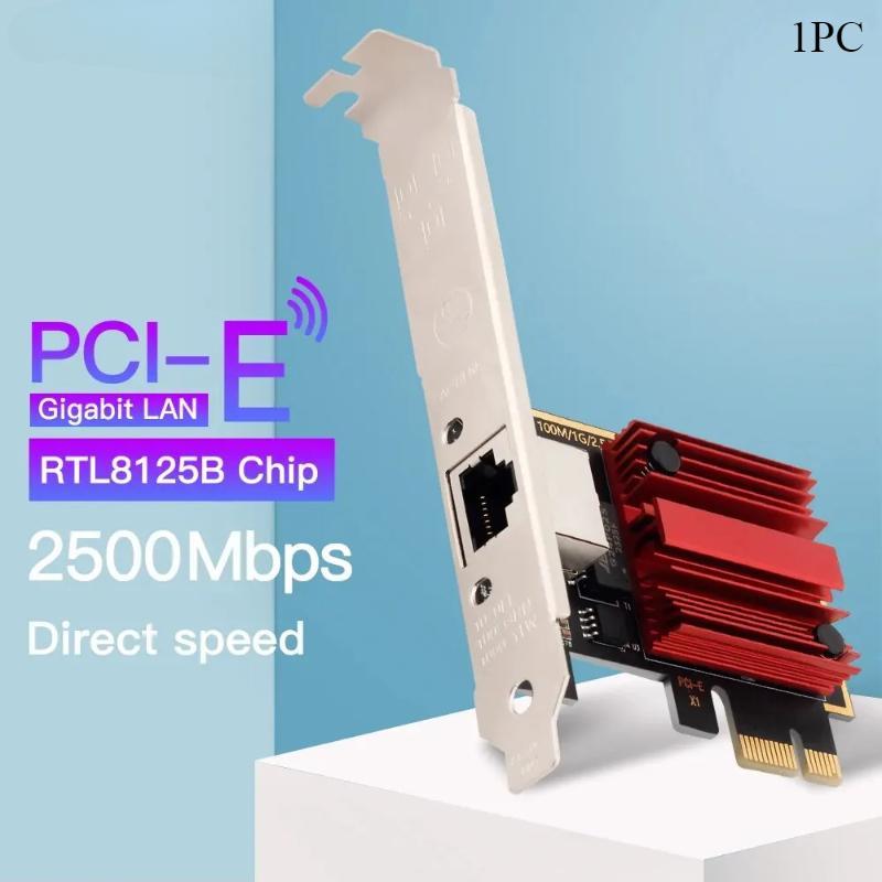 1 шт. 2,5 Гбит/с PCI-E к RJ45 сетевая карта RTL8125B чип 100/1000 Мбит/с 2,5 Гбит/с Ethernet проводной LAN контроллер адаптер для Win7/8/10/11