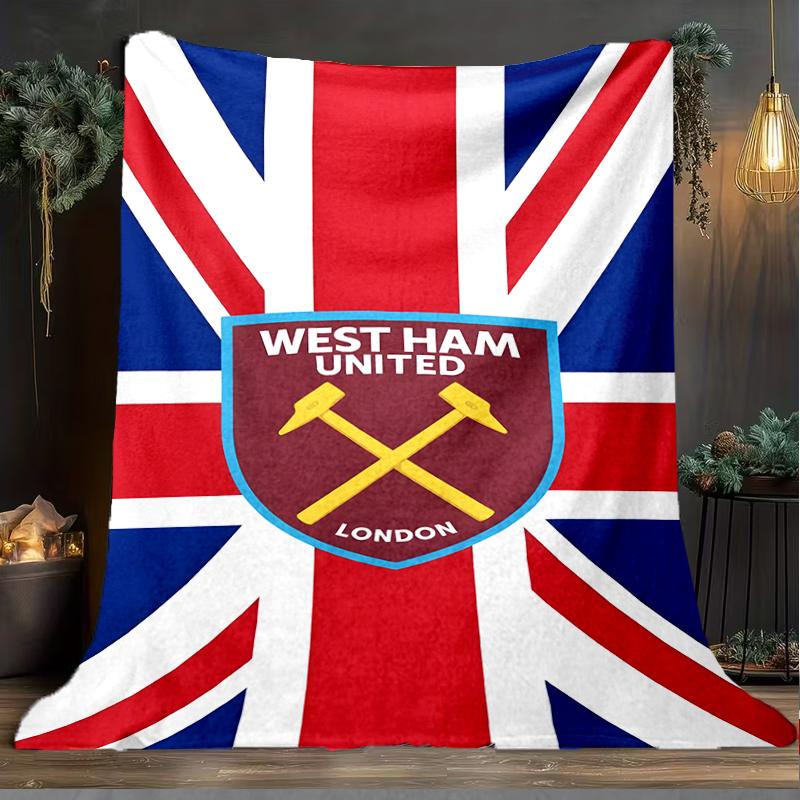 1PC West Football Printed Soft Flannel Blanket Throw for Adult Bedroom Living Room Sofa Camping Travel Fan gifts Christmas Gifts