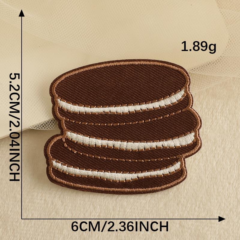 Original Embroidery Label Embroidery Sticker Cartoon Food Biscuit DIY Hand Account Patch Sticker Accessory Cloth Sticker