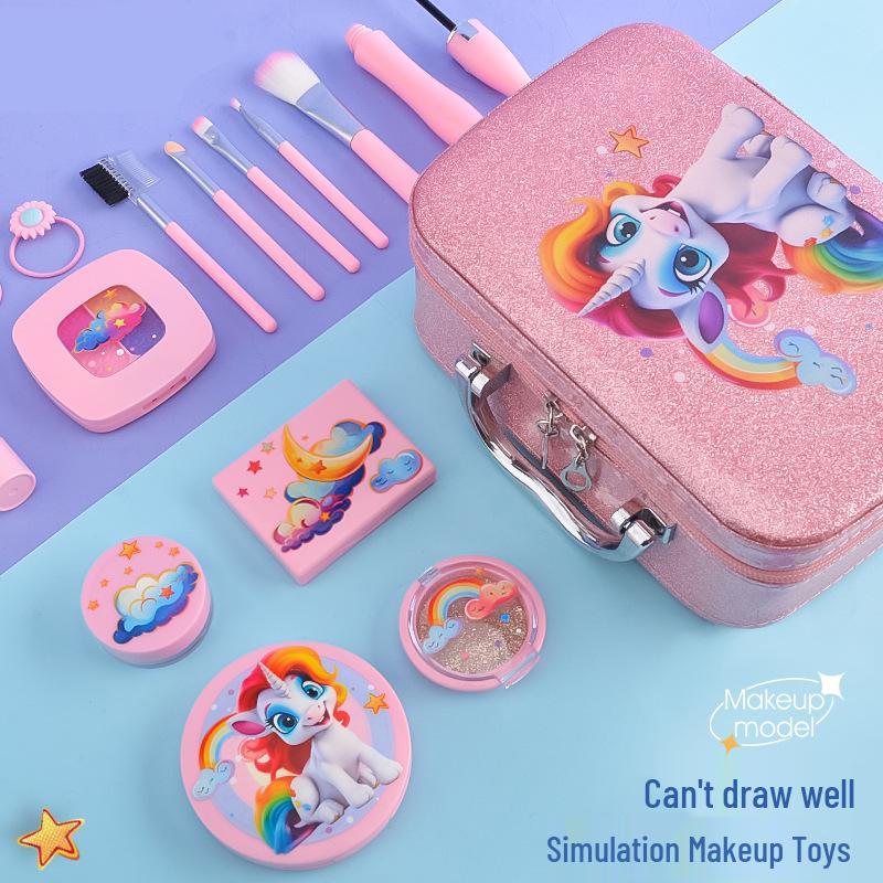 Children's Cross-Border Cosmetic Play Set: Lipstick, Nail Polish, Makeup Box, Princess Dressing Table Toy
