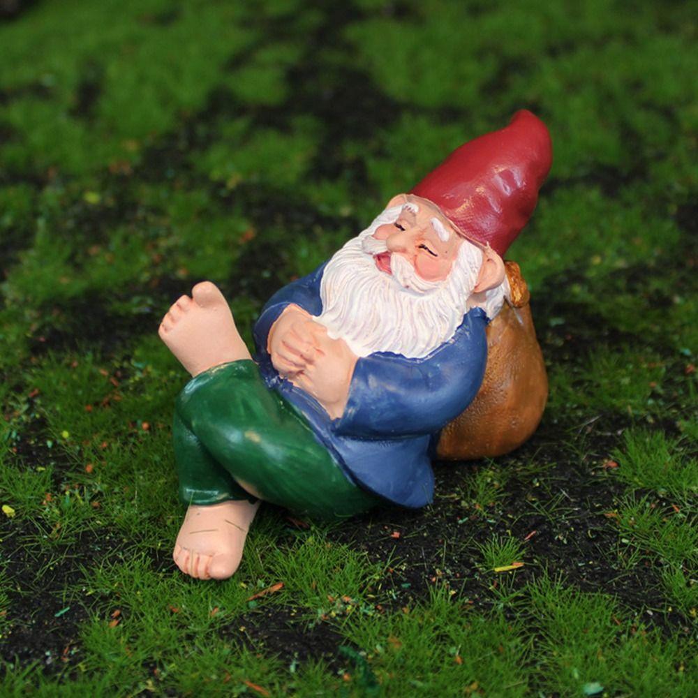 Ornaments Decorations Resin Dwarf Statue Cartoon Animal Miniature Gnome Figurines Fairy Garden