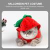 1Pcs Pet Costume Strawberry Design Dog Hoodie Cat Apparel for Halloween Festival Party Photography Prop Comfortable Wear Small