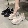 French Mary Jane Shoes Women's 2025 Spring and Autumn New Pearl Bow Girl Single Shoes Thick Heel Fairy Style Loafers