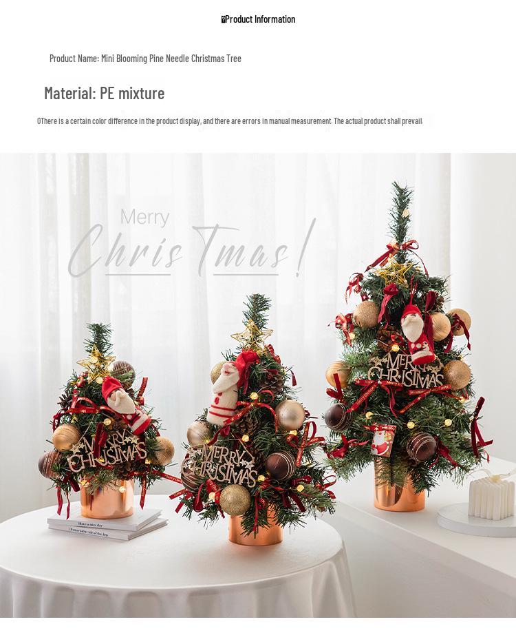 NUCHI Christmas Pinecone Tree Set - Small Blooming Desktop Decoration Ornament