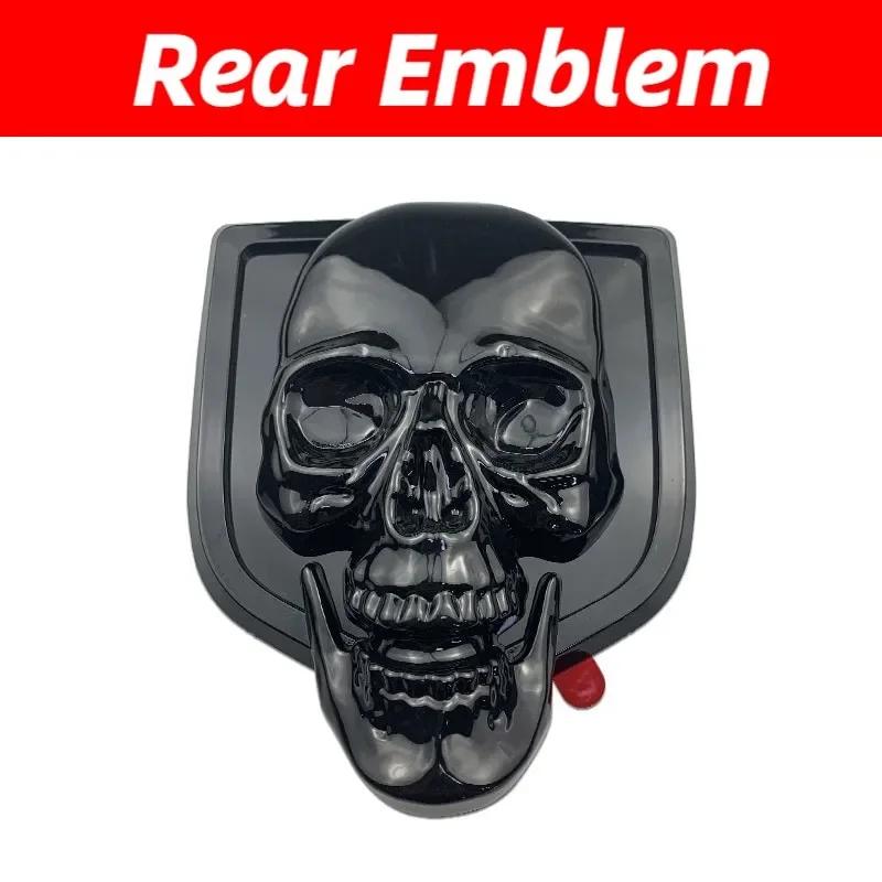 GXP1 Car Front Badge Tailgate Emblem for Dodge Ram 1500 2500 3500 HeavyDuty BigHorn 2010-2018 Skull ABS Car Sticker Pickup Decoration