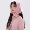 Thin Cotton Linen Scarves Transparent Pure Color Silk Scarf Elegant Small Square Scarf  Beach