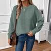 Autumn and Winter Women's Plus Size Simple Solid Colour Pullover Knit Sweater