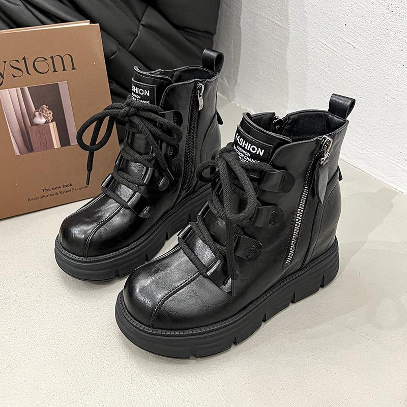 Thick-soled Heightening Snow Boots Women's Winter 2025 New Non-slip Waterproof Martin Short Boots Fashion Versatile Fashion Boots