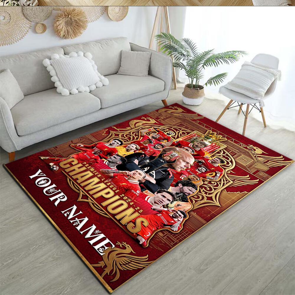 Liverpool Team Personalized Name Carpet Perfect For Entryway Decorate Room Study Room Dining Room Antislip Rug Office Home Decor Wedding Party Gift