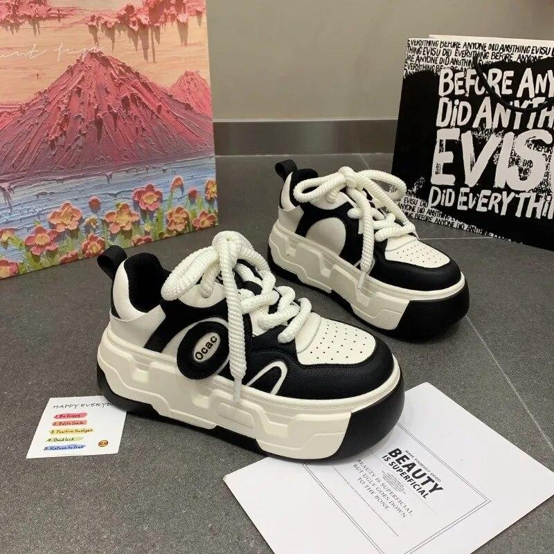 Милые женские кроссовки на платформе, осенние разноцветные повседневные кроссовки, дышащая модная роскошная дизайнерская женская обувь