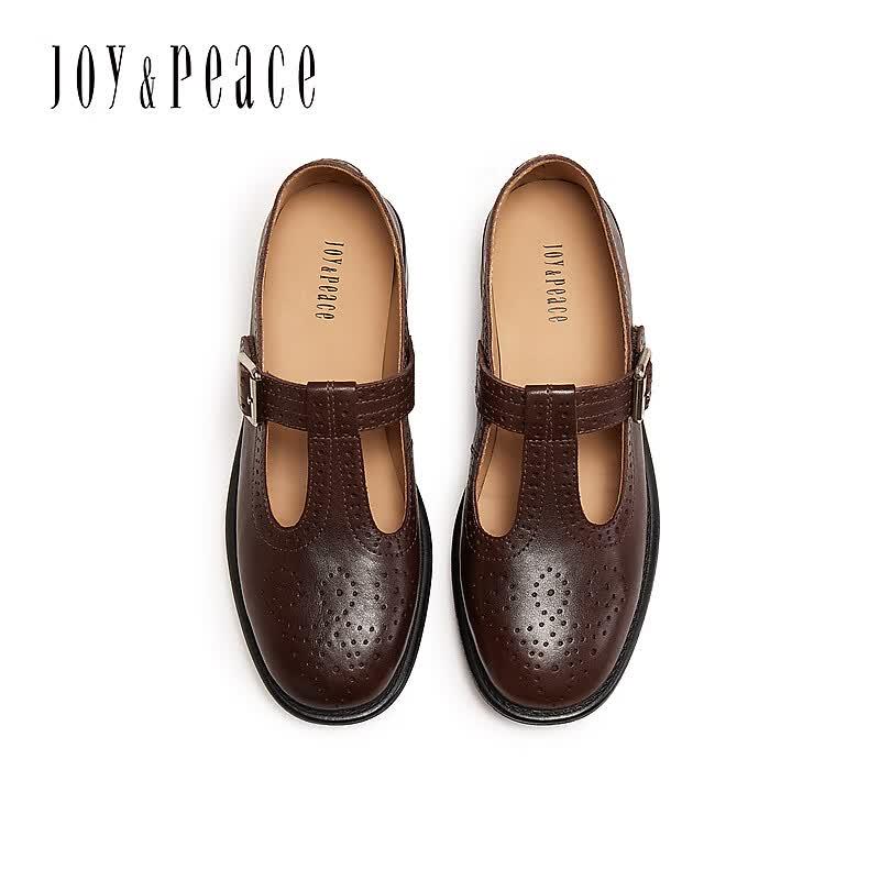 Zhenmeishi Ретро Резные Туфли Mary Jane с Brogue из Кожи