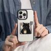 Чехол для телефона «Пьющая кофе Черная кошка» для iPhone 16 15 14 13 12 11 Pro Max XR XS 7 8 Plus Прозрачный ударопрочный силиконовый чехол