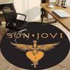 1PC Bon Jovi Office Round Rug - Perfect for Office or Study Decor, Non-Slip Backing, Decorative Floor Mat yy250916076
