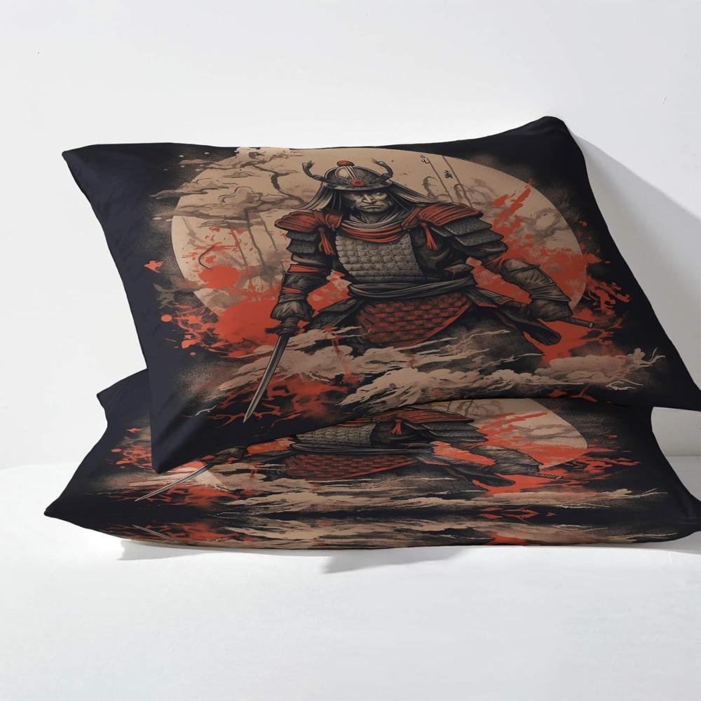 Постельное белье Самурай, Наборы постельного белья из микрофибры, Детское постельное белье на молнии, Декор комнаты, Пододеяльник для подростков и взрослых, 3 предмета