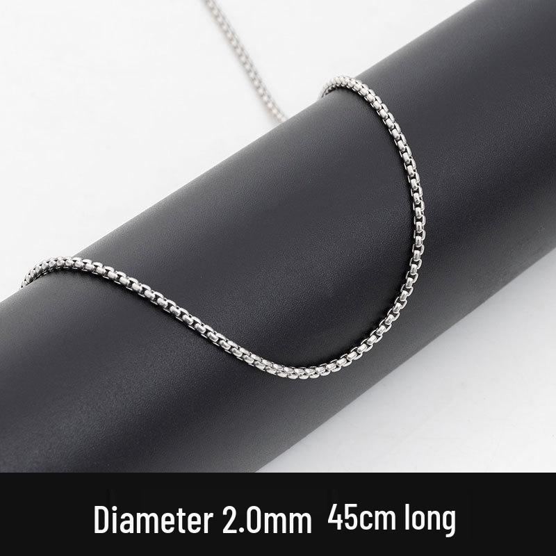 Мужское ожерелье из квадратной жемчужной цепочки из нержавеющей стали - Хип-хоп украшение из титановой стали (2/2.5/3/3.5мм)