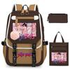 K-Pop Anime Cartoon Printed Student Casual Backpack Trend Tote Bag Pencil Case Set