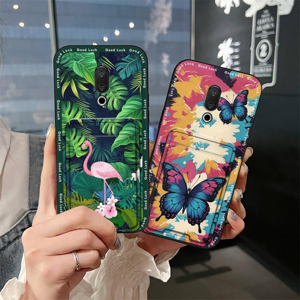 Cute Card Bag Phone Case For Meizu 15/15 Lite Fashion Design Dirt-resistant Soft Case Card Slot Cartoon Protective TPU