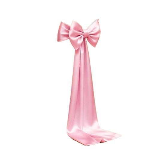 6 Pcs Pink Chair Sash Satin Chair Bows Decorative Chair Ribbons Ties