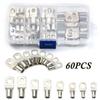 60Pcs Bolt Holes Tinned Car Copper Cable Lug Battery Terminal Group Wire Terminal Kit Connector Group Terminal SC6-6 SC16-8