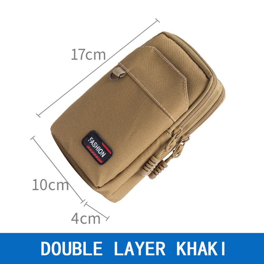 Nylon Colth Single/Double Layer Mobile Phone Bags Waist Fanny Pack Belt Waist Bag Men Phone Pouch