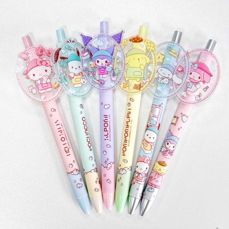 12 шт./лот Sanrio Kitty Melody Kuromi Гелевая ручка Милый Pochacco 0,5 мм Черные чернила Нейтральные ручки Рекламный подарок Офисные школьные принадлежности